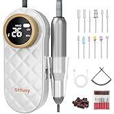 Gttiuey Electric Nail Drill, 35000RPM Nail Drill, Professional Rechargeable Nail File for Acrylic Nails Gel Polishing Removing,Efile Nail Kit for Manicure Salon Home, for Valentine's Day Gifts