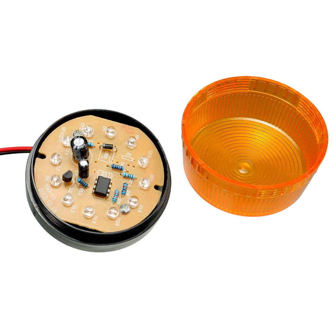 sourcing map LED Warning Light Indicator Flashing Industrial Signal Tower Lamp DC 12V 1W Yellow LTE-5061, LTE-5061(12V) - Image 4