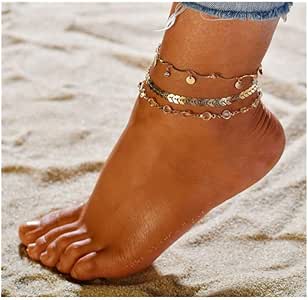 #N/A TWELYY - Tobillera con diseño de flecha y hueso de pez con cuentas