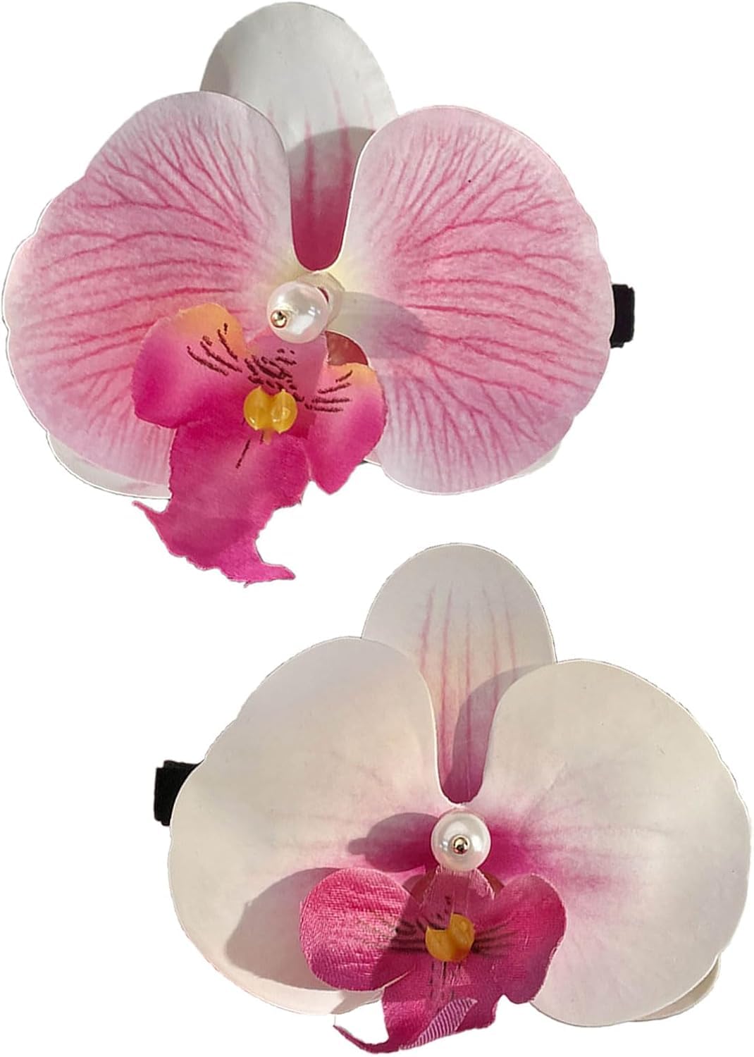 2pcs Pink Floral Hairpin Orchids Flower Hairpins Stylish Women Girls Hair Clip Elegant Bohemias Bridals Hair Decorations Stage Hair Clip Hair Pins Hair Styling Accessories