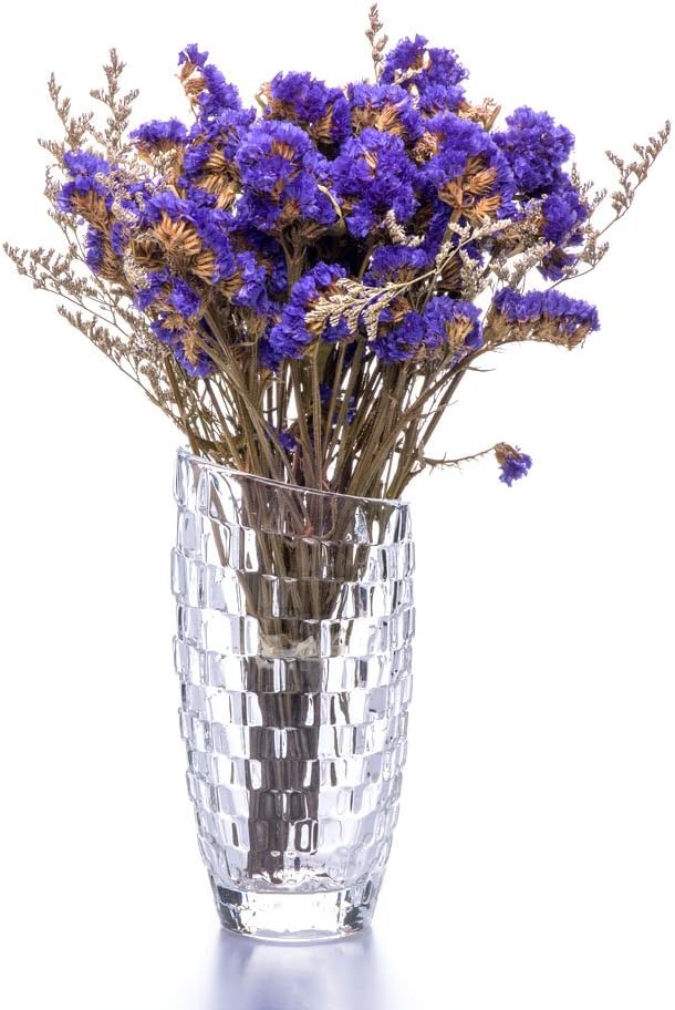 Flower Vase Glass Thickness Design Decorative Clear Crystal Vases for Home Decor Wedding Vase or Gift 8" High x4" Wide by JABORN