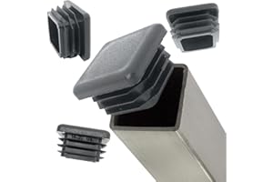 EZends Premium Grade 1 Inch Square Tubing End Caps (10 PK) - 14-20 Gauge for Thinner Wall - Black Plastic Plugs for Square Tubing