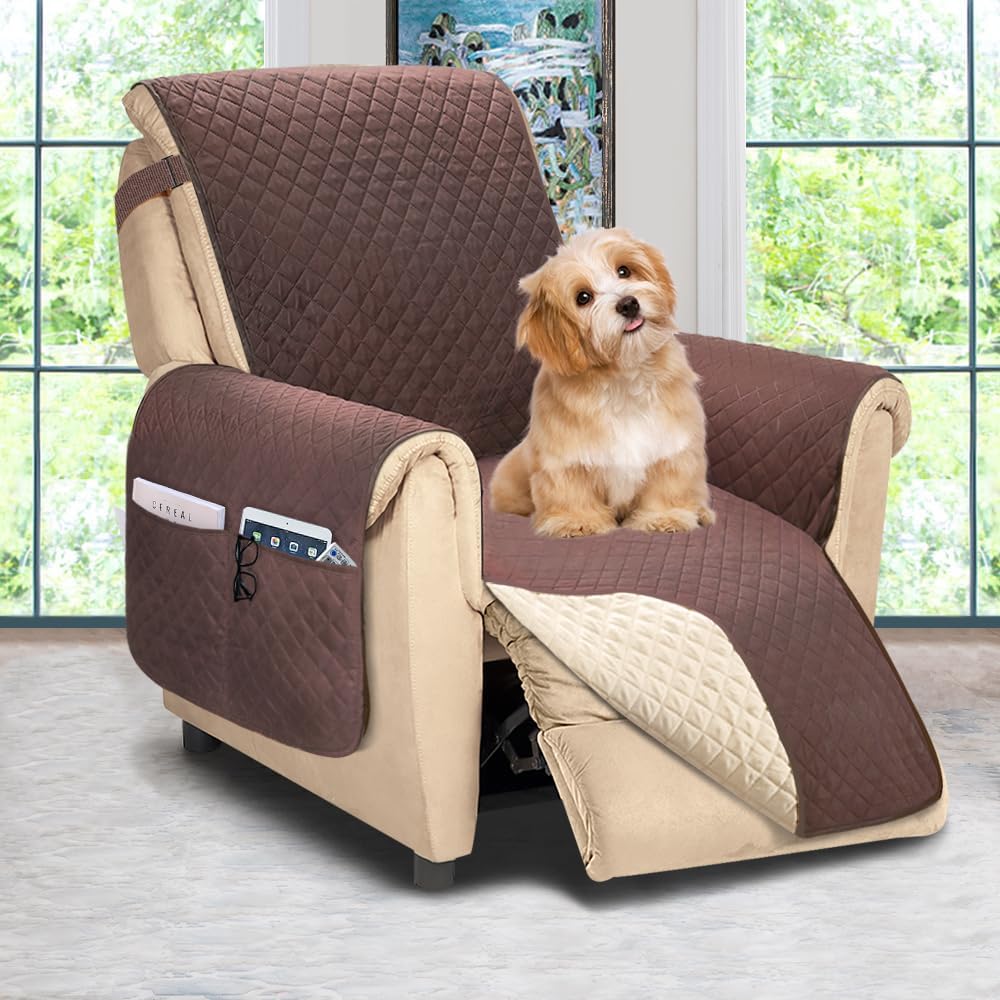 Slipcovers - ASHLEYRIVER Reversible Recliner Chair Cover, Sofa Covers for Dogs,Sofa Slipcover,Couch Covers for 3 Cushion Couch,Couch Protector(Recliner Oversize:Chocolate/Beige)