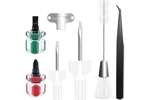 Zarique 7 Pcs Sewing Machine Cleaning Kit Include Tweezers Double Ended Fluff Brush and Different Size Screwdrivers,Sewing Ma