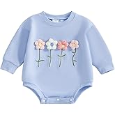 YINGISFITM Newborn Baby Girl Clothes Love Heart Long Sleeve Bubble Romper Sweatshirt Onesie Infant Valentines Spring Outfits