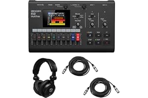 Zoom R12 MultiTrak Portable Digital Recorder and Control Surface, Bundle with TAPH100 Closed-Back Studio Monitor Headphones, 2x 25' Microphone Cable