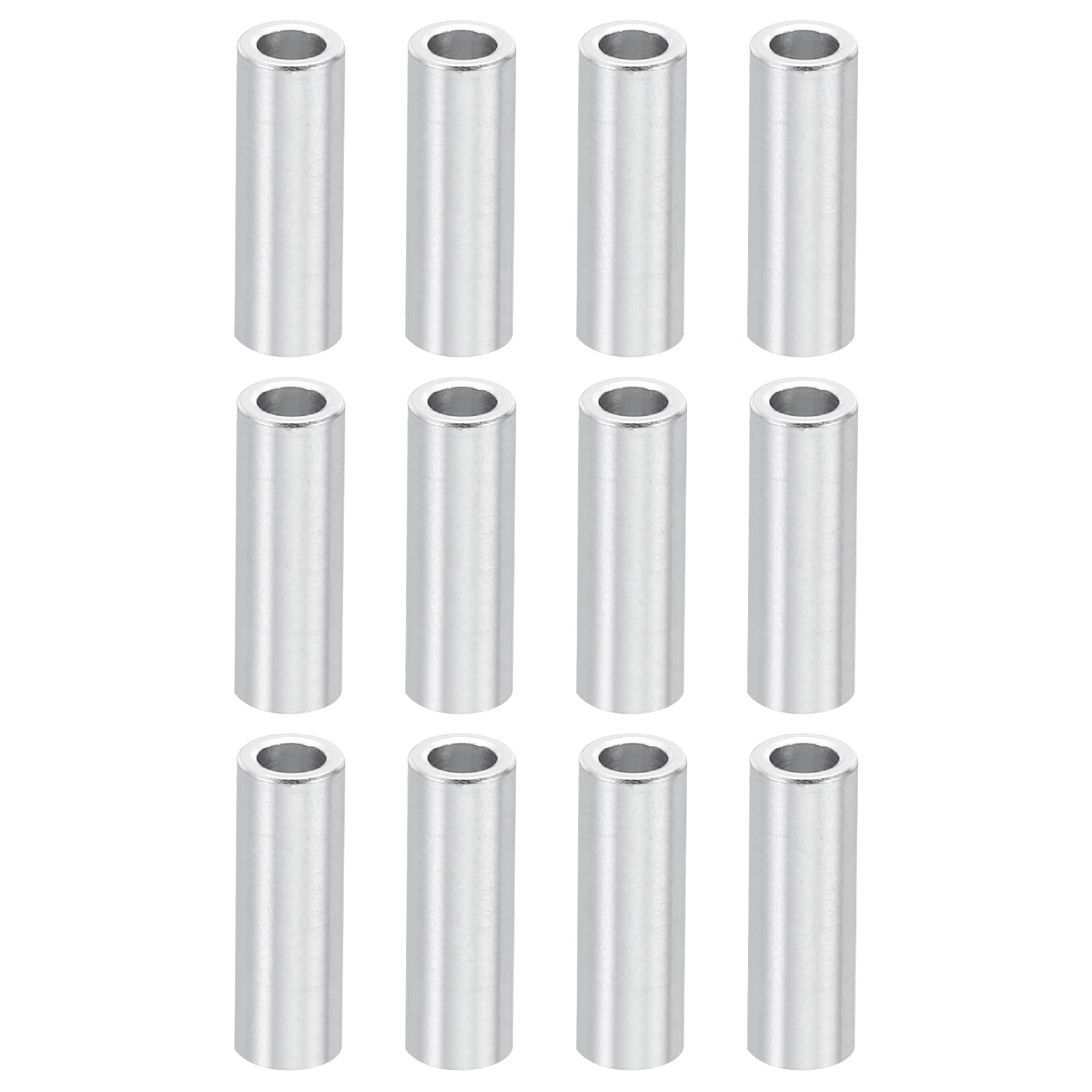PATIKIL M3 Aluminum Spacers, 10 Pcs Metal Spacer Aluminum 3.1mm ID x 5mm OD x 16mm L Aluminum Spacer Screw Standoff Round for M3 Screw Bolts
