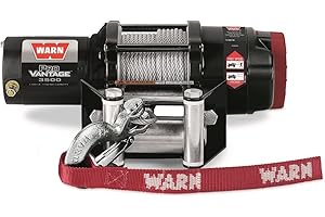 Warn ProVantage 3500 Winch - 3500 lb. Capacity, 50' of 3/16" Wire Rope, Roller Fairlead, Wired Remote Control, Weather-Sealed, for ATV/UTV