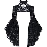 Twfsgirl Victorian Bridal Shrug Crop Tops for Women Bohemian Goth Y2k Rave Emo