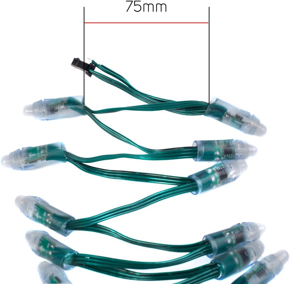 BTF-LIGHTING WS2811 Diffused Digital RGB LED Pixel String Light 12mm Individually Addressable Round LED Module 50pcs/String IP68 Waterproof DC 5V - Image 4