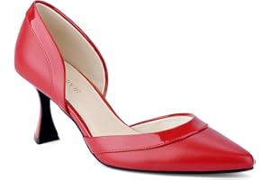 JENN ARDOR Women's Pumps Low Heels Pointed Closed Toe Kitten Dress Shoes for Women Comfortable Stiletto Heeled Sandals Classic Wedding Party D'Orsay Work Pumps