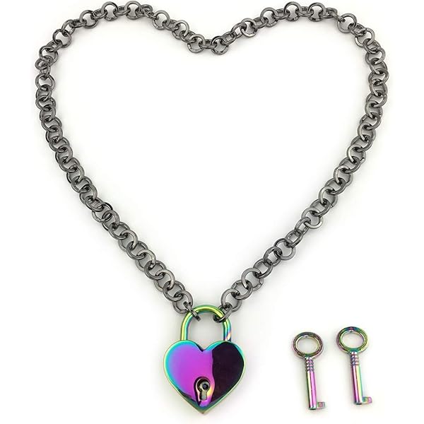 Amazon.com: Padlock Choker Collar Necklace Lover Heart Padlock
