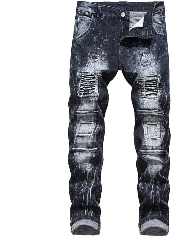 Amazon Lucaso ダメージジーンズ メンズ スキニー ウォッシュ アメカジ ボトムス 美脚人気 個性 派手 カジュアル ジーパン ストレート スリム デニムパンツ おしゃれ ロングパンツ 旅行 普段着 ストリート系 イベント 大きいサイズ ジーンズ 通販