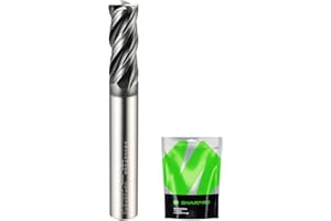 SHARPRO 8mm Shank End Mill 8mm Cutting Dia. 4 Flutes AlCrN Coated Carbide Square CNC End Mills, Apply for Alloy Steel, Stainless Steel, and Various Cast Iron