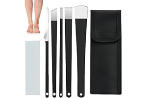 Focenat 5 Pcs Pedicure Knife Set, Professional Pedicure Kit, Callus Dead Skin Remover for Feet, Stainless Steel Foot File Set