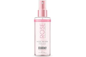 MINETAN BODY.SKIN Minetan Rose Face Tan Mist | Clear Facial Self Tanning Spray | Gradual Daily Sunless Tanner, Infused | Soothing Rose Water & Vitamin C, Hydrating, Golden Glow Skin Finish | 3.38 Fl Oz