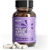 BIOMA Menopause Support Probiotics for Women - Hormone Free Hot Flash & Night Sweat Relief - Gut-Hormone Balance with Phytoestrogens, BB536, Delayed Release (60 Capsules - 30 Day Supply)