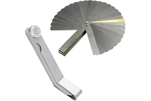 Mayata 2 Pieces Stainless Steel Removable Feeler Gauge Dual Marked Metric and Imperial Gap Measuring Tool (32 Blades Feeler Gauge,16 Blades Feeler Gauge),Silver