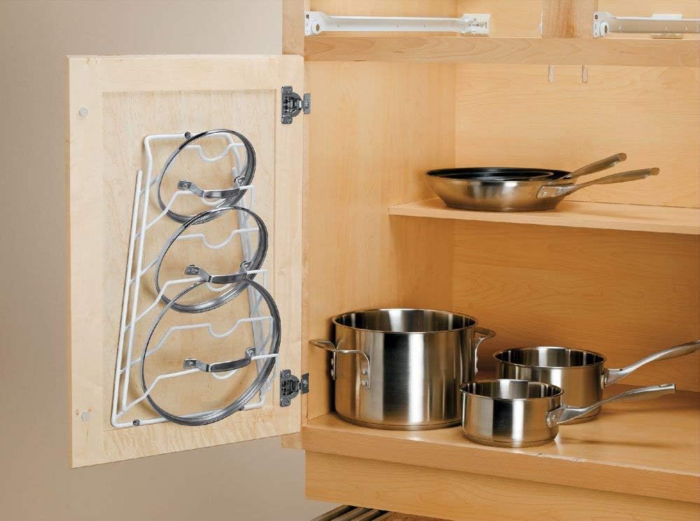 Organize It All 1963W Metal Pot Lid Rack, White, 10.63: Home & Kitchen