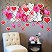 30PCS Hanging Heart Swirl for Wedding Hanging Decoration, Sweet Heart Romantic Foil Swirl for Party Celebration Marriage Proposal - Red & Pink by Fright Night