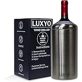 LUXYO Wine Bottle Chiller – Portable Insulated Champagne Cooler for 750ml Bottles, Stainless Steel Double Wall Bucket for Hosting, Gifts & Outdoor Use