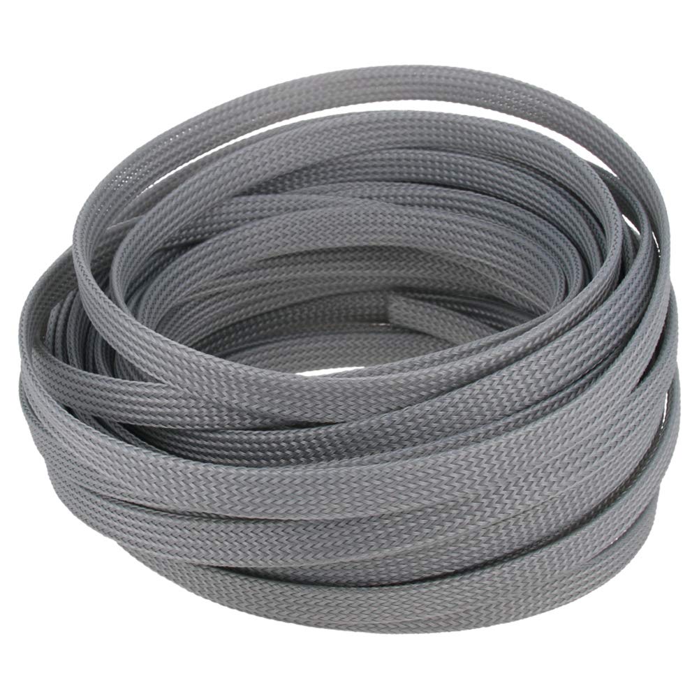 Othmro 1pc Cable Management Sleeve, Braided Cable Tidy, Cord Cover Wire Hider, 10m Cable Organizers Wire Tidy for TV/PC USB Cable, Gray (Width:8mm)