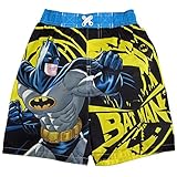 Batman Little Boys Yellow Black Character Image Printed Swimwear Shorts 2-4T