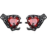 Skeleton Hand Earrings 925 Sterling Silver Skull Hand Stud Earrings Gothic Jewelry Halloween Gifts For Women Men Female Mother