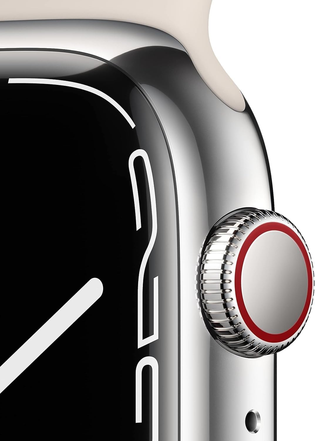 Apple Watch Series 7 (GPS + Cellular, 41mm) Starlight Aluminum Case with Starlight Sport Band, Regular (Renewed)