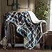 MERRYLIFE Plaid Sherpa Throw Blanket for Couch | Ultra-Plush Decorative Soft Colorful | Plush Travel Chair Blanket Throws(60