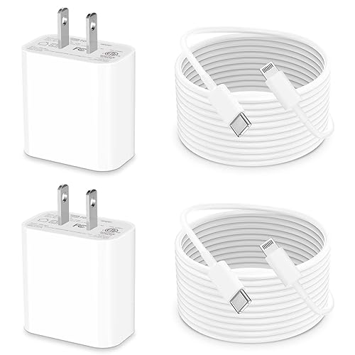 【MFi Certified】iPhone Charger Fast Charging, Redpark 2Pack PD 20W USB-C  Power Adapter Type-C Wall Charger Block+6FT Type-C to Lightning Cable for 