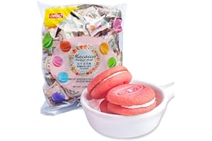 SIJIYUNLI-Strawberry Macaron Sandwich cookie 376g/13.26oz Loose package of strawberry biscuits，Suitable for parties, gatherings, and other occasions where everyone shares，Includes 60 small bags