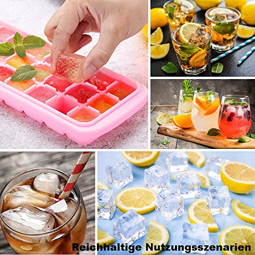 Ezilif Eiswürfelform Silikon mit Deckel 24-Fach 3er Pack, Eiswürfelformen Mit Deckel Ice Cube Tray LFGB Zertifiziert… – Bild 8