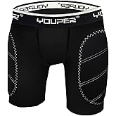 Youper Boys Youth Padded Sliding Shorts with Cup Pocket for Baseball, Football, Lacrosse
