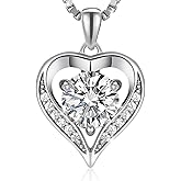 SHBVMPO Moissanite Necklace for Women,925 Sterling Silver Necklace,Moissanite Tennis Necklace Engraved with Love,Gift for Wife Girlfriend Mom on Anniversary Valentine's Day Birthday