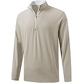 M MAELREG Men's Quarter Zip Pullover Lightweight Mock Neck Long Sleeve Midlayer Athletic Golf Half Zip Sweatshirt for Men