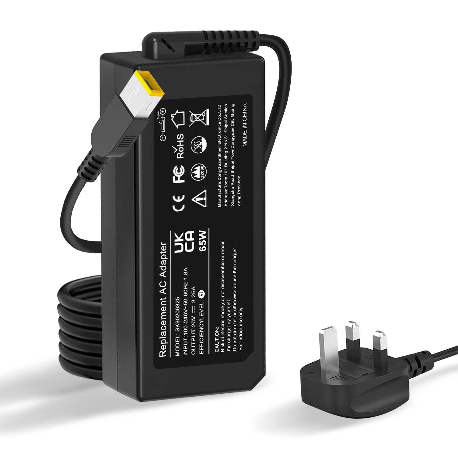 SKYVAST 65W Big Yellow USB Laptop Charger Compatible with Lenovo