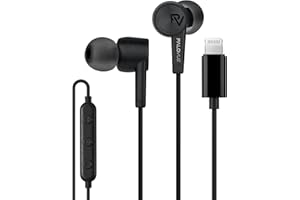 PALOVUE iPhone Headphones Earbuds Earphones wtih Lightning Connector Apple MFi Certified Compatible 14 13 12 11 Pro Max X XS XR 8 7 Plus with Microphone Controller SweetFlow Black