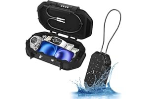 Diyife Portable Safe Travel Lock Box - Upgraded IP68 Waterproof Small Beach Safe Heavy Duty Lock Box with Dual Locking, Beach