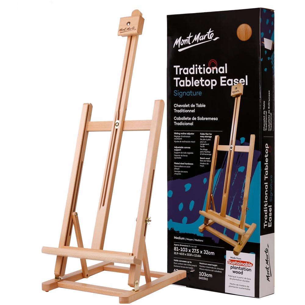 Mont Marte Traditional Desk Easel, Perfect for use for Painting or Display Purposes.