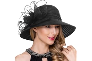 RUPHEDY Lady Church Derby Dress Cloche Hat Fascinator Floral Tea Party Wedding Bucket Hat S051