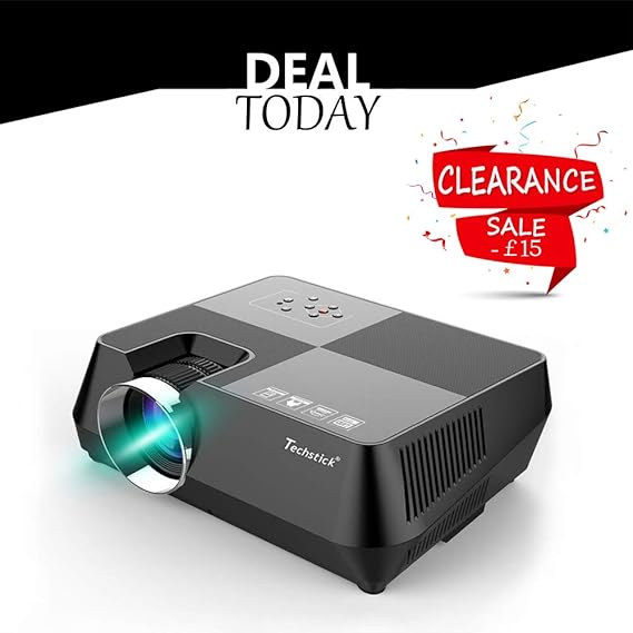 Techstick Projector, Portable Video Projector HD Mini Amazon.co.uk