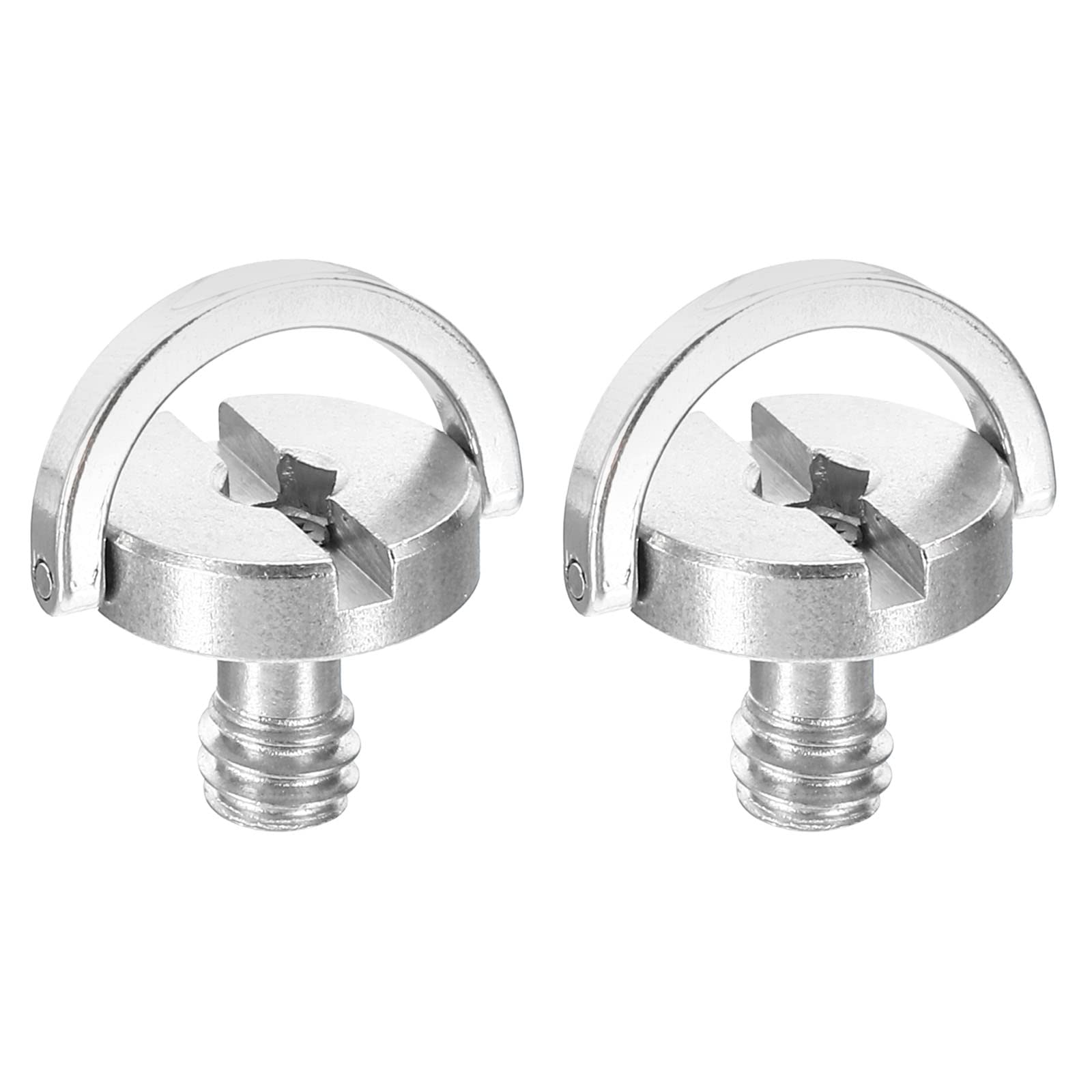 PATIKIL 1/4-20 Thread 14mm Length D-Ring Stainless Steel Camera Fixing Screws, 2 Pack D Shaft Quick Release Plate Screw for Camera Tripod/Monopod, Silver
