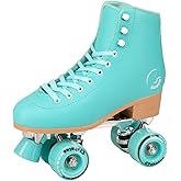 C SEVEN High-Top Quad Roller Skates for Girls and Women, 4-Wheel Skates | High Top Ankle Support, True-to-Size Fixed Fit, Beginner Friendly, Smooth Ride for Sidewalk &amp; Outdoor Skating, 13 Colors