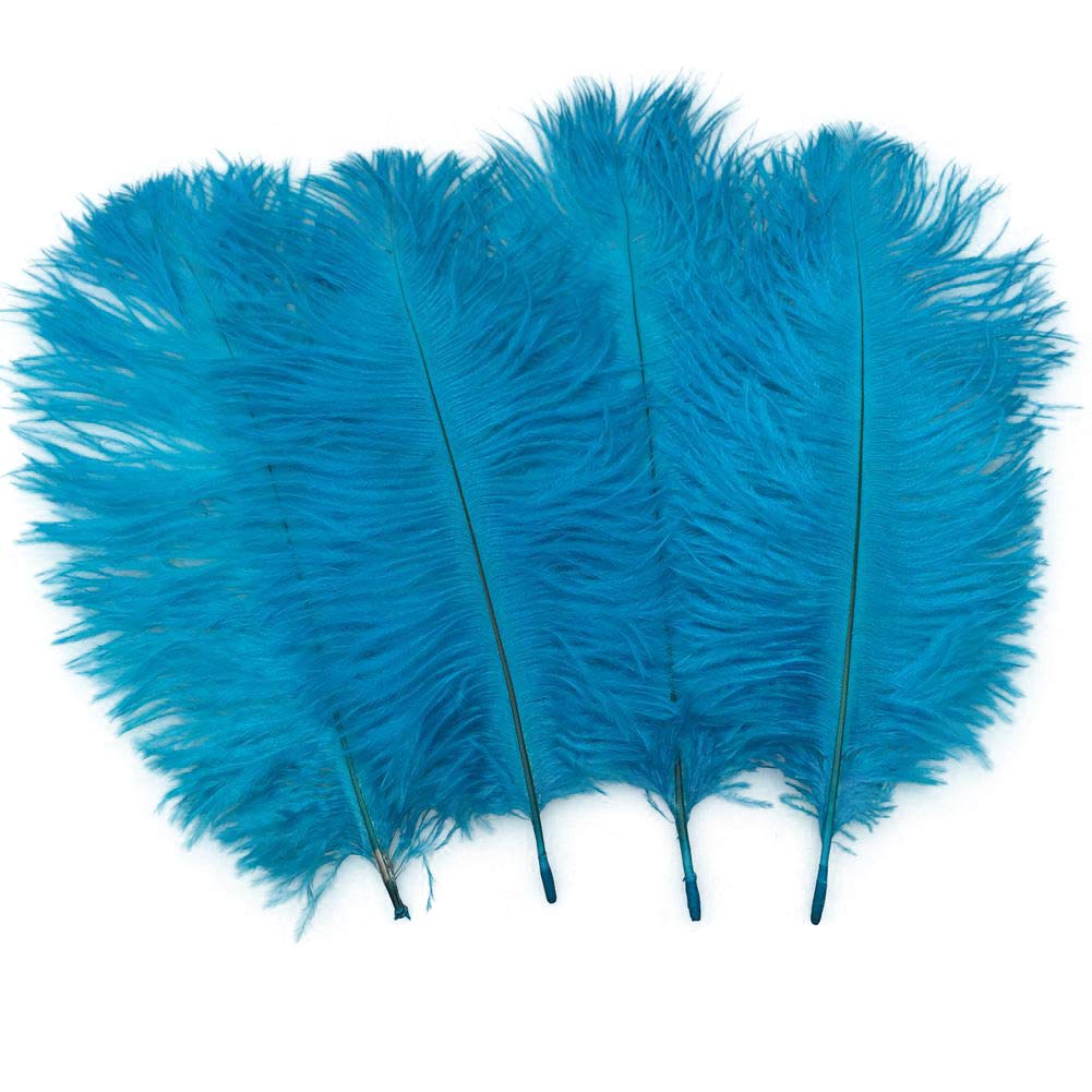 Sowder 20pcs Natural 10-12inch(25-30cm) Ostrich Feathers Plume for Wedding Centerpieces Home Decoration(Turquoise)