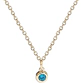 Amazon Essentials Yellow Gold Plated Brass Birthstone Solitaire Pendant Necklace, 16'' + 2'' Extender