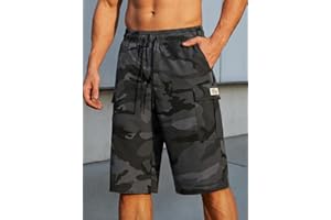 Men's Cargo Shorts Quick Dry Lightweight Drawstring Waist with Pockets for Outdoor Work