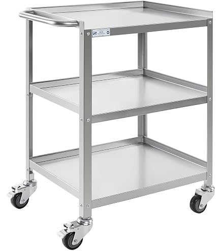Carrito Auxiliar Con Ruedas 3 Niveles - Estantería Móvil Para Cocina - Soporta 15 Kg Por Nivel - Opción Ruedas O Patas Fijas