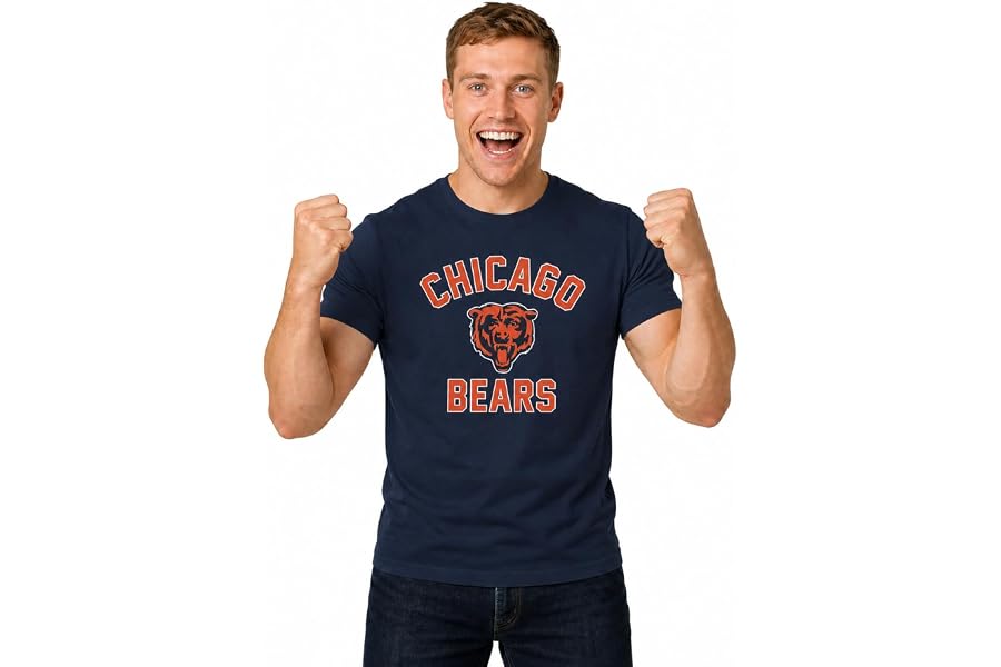 NFL Gameday Cotton Blend T-Shirt for Men and Women - Licensed | Officially licensed NFL gameday cotton blend tee with thermal print team graphics - tagless fit S to 5XL
