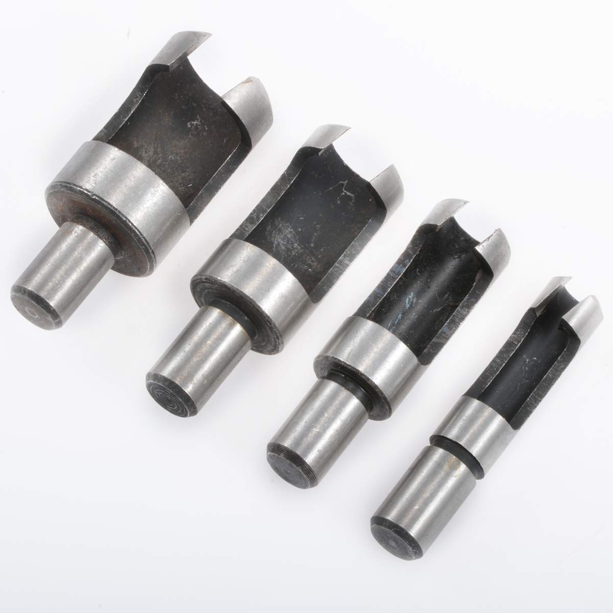 KATUR Plug Cutter Set 4PCS 1/4 Inch Round Shank Plug Cutter Assortment Wooden Plug Drill with 6mm,10mm,13mm,16mm Diameter